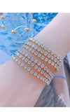 Geometric Zircon Tennis Chain Bracelet Gold-Color Micro Pave Jewelry