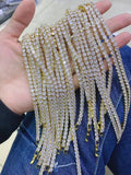Geometric Zircon Tennis Chain Bracelet Gold-Color Micro Pave Jewelry