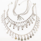 3PCS Summer Beach Anklet Bracelet Multilayer Circle Pattern Leg Chain