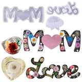3PCS Mom's Silicone Resin Love Mom Heart Mold for Epoxy
