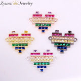 CZ Rainbow Charm Heart Bracelet for Women Jewelry