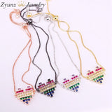CZ Rainbow Charm Heart Bracelet for Women Jewelry