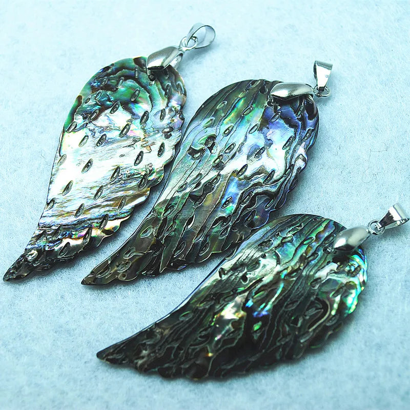 3PCS Abalone Shell Wings Size 57x25MM For Mother Of Pearl Pendants