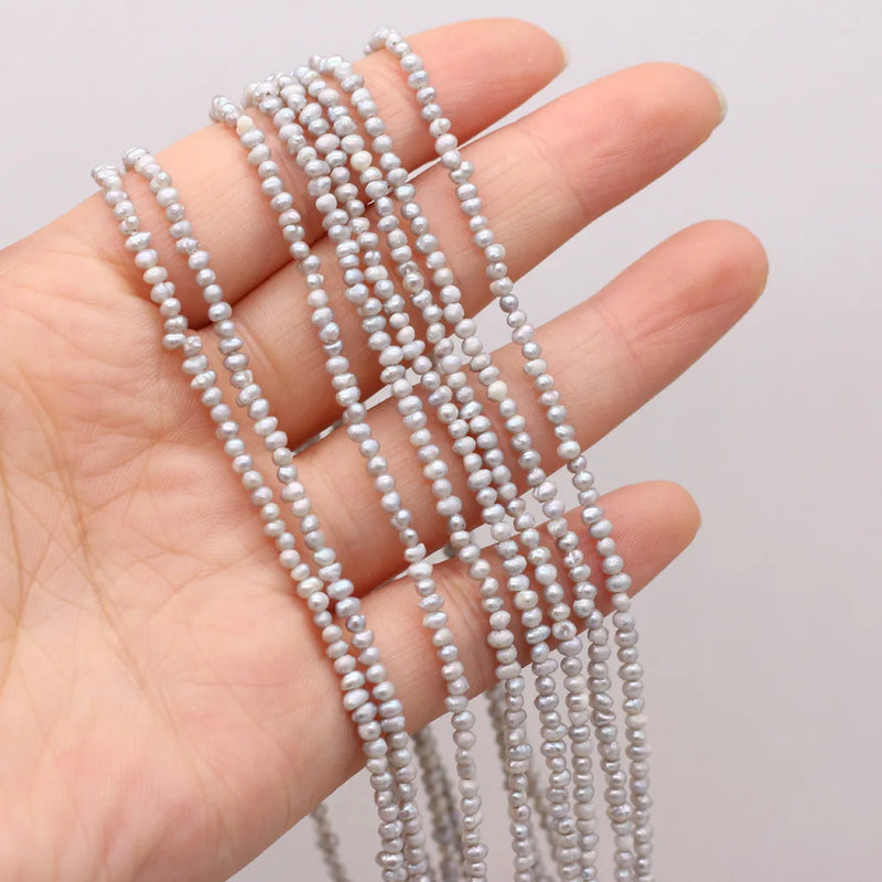 3PCS Freshwater Pearl Gray Beads for Jewelry Making DIY