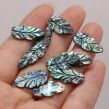 3PCS Natural Abalone Leaf Pendant DIY Necklace Earring Jewelry Gift