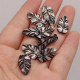 3PCS Natural Abalone Leaf Pendant DIY Necklace Earring Jewelry Gift