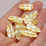 3PCS Natural Abalone Leaf Pendant DIY Necklace Earring Jewelry Gift