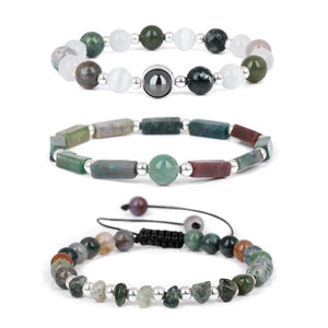 3PCS Agates Bracelet lapis lazuli Quartz Beads Charm Bracelets