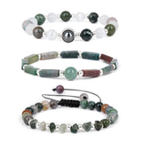 3PCS Agates Bracelet lapis lazuli Quartz Beads Charm Bracelets