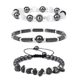3PCS Agates Bracelet lapis lazuli Quartz Beads Charm Bracelets