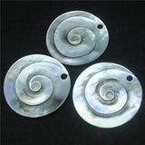 3PCS Shell Pendants Mother Of Pearl For Women's Necklace 50MM Round Top Hole