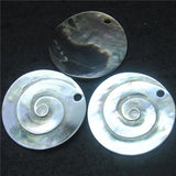 3PCS Shell Pendants Mother Of Pearl For Women's Necklace 50MM Round Top Hole