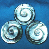 3PCS Shell Pendants Mother Of Pearl For Women's Necklace 50MM Round Top Hole