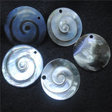 3PCS Shell Pendants Mother Of Pearl For Women's Necklace 50MM Round Top Hole