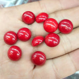 3PCS Nature Red Coral Cabochons Round Shape10MM 11MM 12MM Loose Sea Beads Cabs