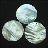 3PCS Shell Pendants Mother Of Pearl Round Shape 50MM Beads Accessories