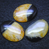 3PCS Natural Agate Stone Pendants 30X40MM Oval Shape