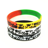 3PCS Casual Skull Silicone Wristband 3 Colors Sports Rubber Bracelets&Bangles