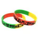 3PCS Casual Skull Silicone Wristband 3 Colors Sports Rubber Bracelets&Bangles