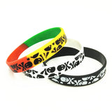 3PCS Casual Skull Silicone Wristband 3 Colors Sports Rubber Bracelets&Bangles