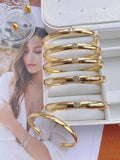 Classic Women's CZ Crystal Bangles Cuff Love Jewelry