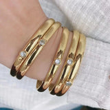 Classic Women's CZ Crystal Bangles Cuff Love Jewelry