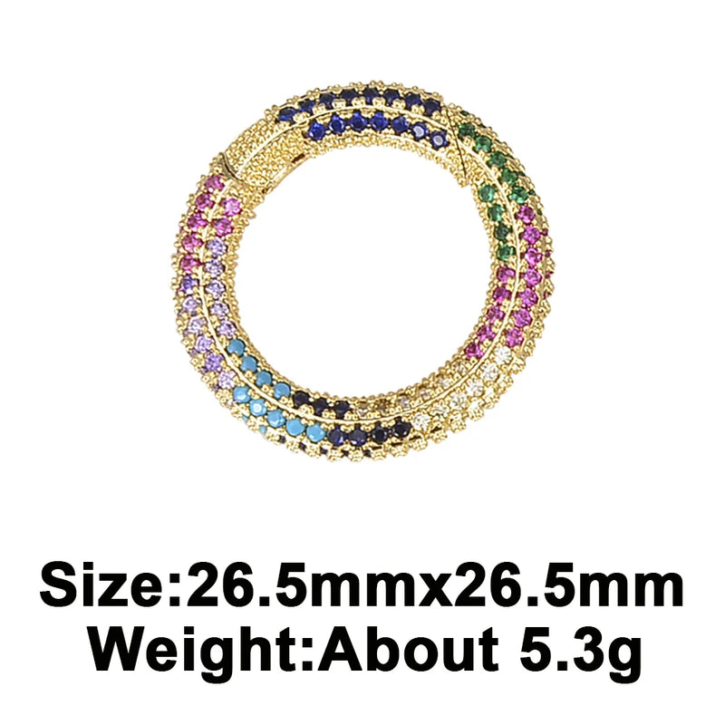 3PCS Oval Spring Carabiner Zircon Lobster Clasp for Earring Necklace Bracelet