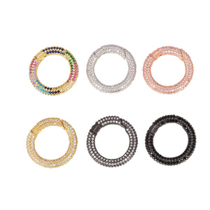 3PCS Oval Spring Carabiner Zircon Lobster Clasp for Earring Necklace Bracelet