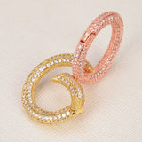 3PCS Oval Spring Carabiner Zircon Lobster Clasp for Earring Necklace Bracelet