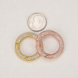 3PCS Oval Spring Carabiner Zircon Lobster Clasp for Earring Necklace Bracelet