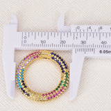 3PCS Oval Spring Carabiner Zircon Lobster Clasp for Earring Necklace Bracelet