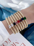 Square Zircon Bangle Cuff For Women Plated Crystal Zircon Bracelets