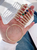 Square Zircon Bangle Cuff For Women Plated Crystal Zircon Bracelets