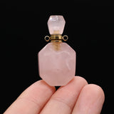 3PCS Rose Quartz Perfume Bottle Pendant Fragrance Diffuser DIY Necklace
