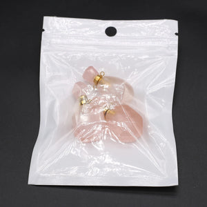 3PCS Rose Quartz Perfume Bottle Pendant Fragrance Diffuser DIY Necklace