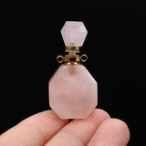 3PCS Rose Quartz Perfume Bottle Pendant Fragrance Diffuser DIY Necklace
