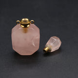 3PCS Rose Quartz Perfume Bottle Pendant Fragrance Diffuser DIY Necklace