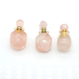 3PCS Rose Quartz Perfume Bottle Pendant Fragrance Diffuser DIY Necklace
