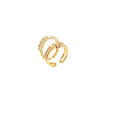 Butterfly Zircon Rings Set Women Stainless Steel Finger Charm Adjustable Ring