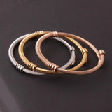 3PCS Stainless Steel Cable Wire Bangles For Women
