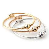 3PCS Stainless Steel Wire Bangles Adjustable Bracelets for Women