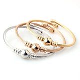 3PCS Stainless Steel Wire Bangles Adjustable Bracelets for Women
