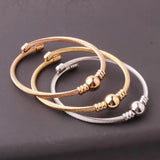 3PCS Stainless Steel Wire Bangles Adjustable Bracelets for Women
