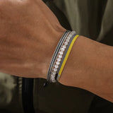 3PCS Cat Eye Beads Bracelet Tibetan Silver Bamboo Friendship Knot Rope