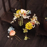 3PCS Women Hair Clips Hanfu Flower Hairpin Set