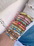 3PCS Colorful Enamel Women Bangle Bracelet Jewelry