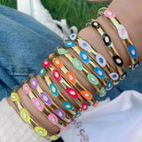 3PCS Colorful Enamel Women Bangle Bracelet Jewelry