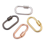 3PCS Solid Copper Oval Screw Carabiner Lock Interlocking Clasp
