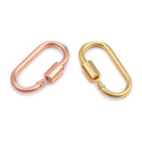 3PCS Solid Copper Oval Screw Carabiner Lock Interlocking Clasp