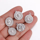 3PCS Stainless Steel Sun Star Charms DIY Jewelry Making Supplies